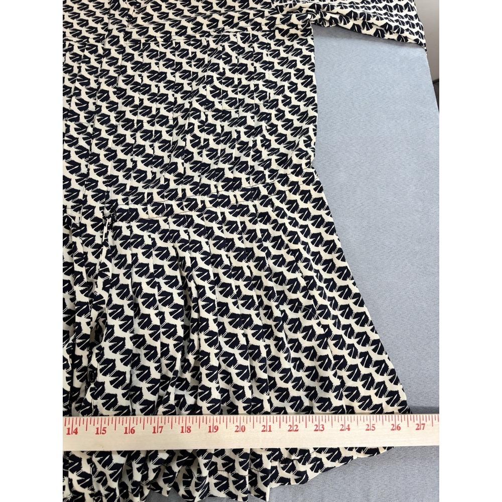 Maeve Anthropologie Selva Button Front Dropwaist‎ Bird Print Tunic Top L Peplum - Picture 11 of 14